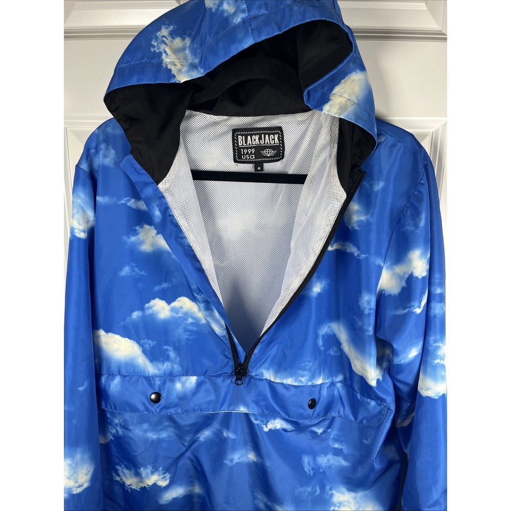 Vintage 1999 Black‎ Jack 1/4 Zip Sky Blue With Clouds Women's Medium - Picture 3 of 6